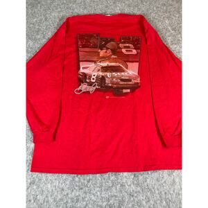 Vintage NASCAR Dale Earnhardt Jr. Long Sleeve Graphic Shirt Mens 2XL Racing Red